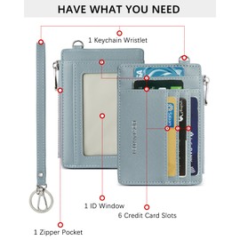 BOSTANTEN Small Wallet For Women RFID Leather Credit Card Holder Slim Wristlet Keychain Wallet With Zipper Pocket