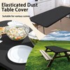 Roucerlin Rectangular Picnic Table Cover, Polyester Elastic Tablecloth for Folding