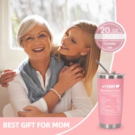 Fanunny Gifts for Mom from Son, Daughter, Inspirational Gift for Women Birthday Christmas Mothers Day Ideas Thank You Present - 20 OZ Travel Coffee Tumbler