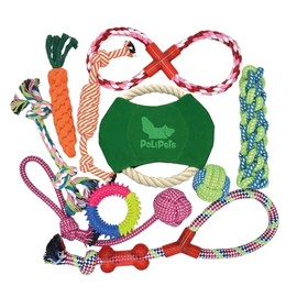 Juguete de Cuerda para Perros, 10pc, Cuerdas para morder y y Jugar, con Sonidos para Cachorros, duraderos y Resistentes