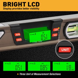 PREXISO Digital Level, 11.5'', Angle Slope with LCD Display, 360° Electronic Bubble Inclinometer, Vertical & Horizontal Spirit Bubble for Construction Carpenter Craftsman Renovation Home Professional