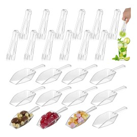 24 Pcs Cucharas Y Pinzas Plstico Transparentes Para Cocina                                                                                            
