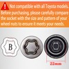 JEUCLEL B-Wheel Locking Nut Key Compatible with Toyota Models, Lexus,