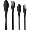 Nagao Heat Resistant Plastic Dinner Cutlery Set of 4 Black
