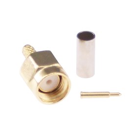 RFaha 15sets SMA Male Bulkhead Crimp Connector Gold-Plated Straight for RG316 RG188A Cable(F55-15)