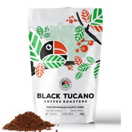 Black Tucano Specialty Coffee - Brazilian Ground Medium Roast Coffee - Single Origin Ground Coffee - 8.8 Ounces 250 Gr