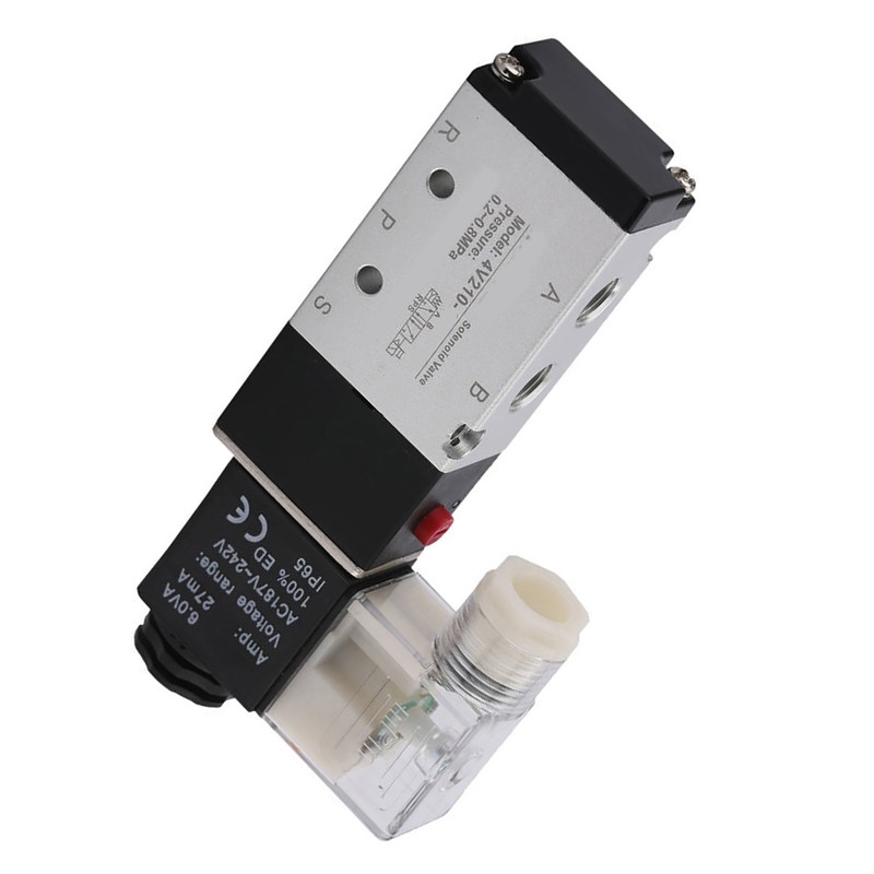 2 Position 5 Way Pneumatic Solenoid Valve Aluminium Alloy Wear