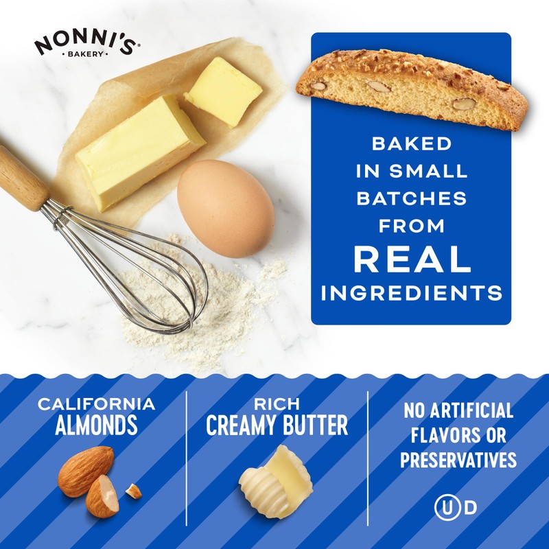 Nonni's Originali Almond Biscotti Italian Cookies - 2 Boxes Biscotti