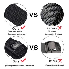 Ayaport Lashing Strap Tie Down Straps with Adjustable Cam Buckle Nylon Cinch Strap for Packing Cargo, Bike, Luggage Black 2 Pcs (Black, 0.75'' x 4')