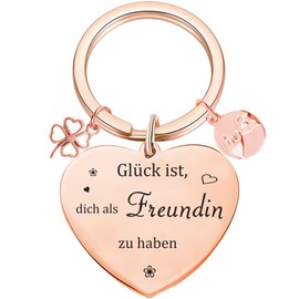 Tecreo Friendship Gifts Keyring with Engraving Best Friend Gifts for Girlfriends Gift Ideas Birthday Gift for Girlfriend, silver