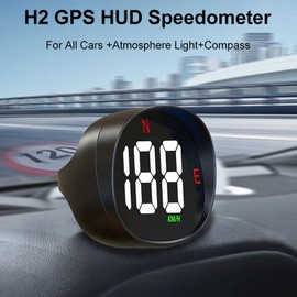 GPS Speed Gauge, Head Up Display Vehicle Speed Compass, GPS Smart Gauge Speedometer with Overspeed Alarm for Trucks