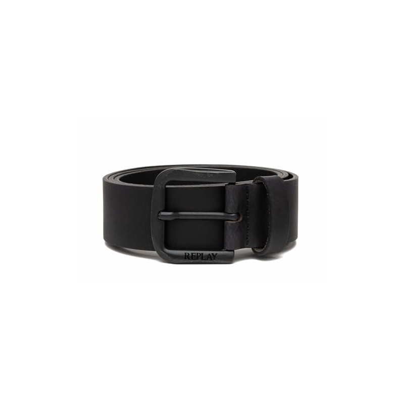 Replay Men's Leather Belt, Black 098