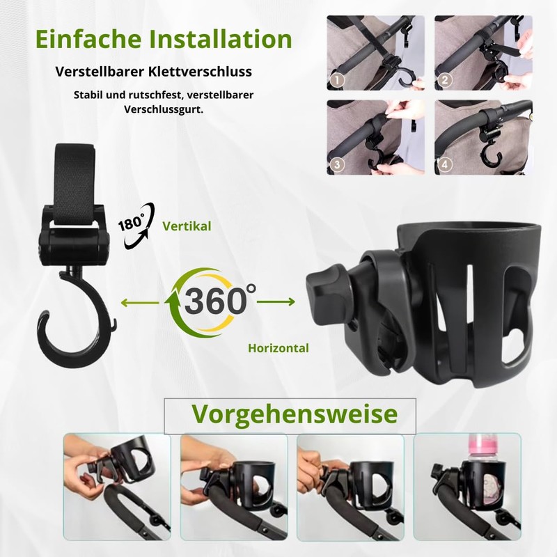 MC MICUS - Stroller Drink Holder, Universal Stroller Accessories, Stroller