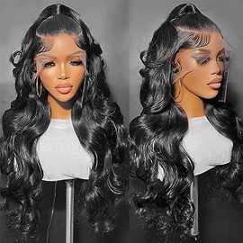 SUPERLOOK 360 Lace Front Wigs Human Hair Wigs for Black Women Body Wave 360 Full Lace Frontal Wigs Human Hair Glueless HD Lace Front Wigs Human Hair Pre Plucked With Baby Hair Lace Front Wig (18 Inch)