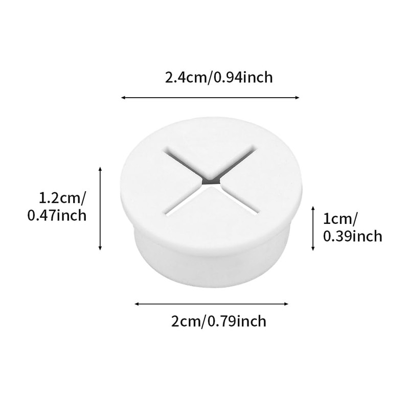 6pcs Cable Grommet Kit, White Rubber Grommets, Desk Grommet Cable