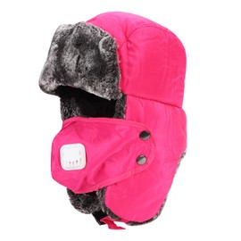 Unisex Winter Trooper Trapper Hat Faux Fur Bomber Hat Neck Warmer Ear Flap Thermal Waterproof Ski Hat Warm Hunting Hat with Removable Full Face Cover for Men Women Skiing Snowboarding Cycling Hiking