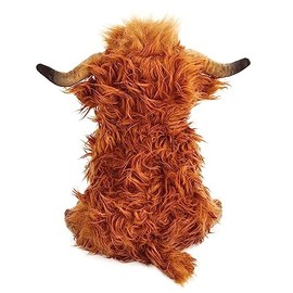10.5 inches Highland Cows Stuffed Animals, Cute Fluffy Cow Plush Figure Toys Realistic Highland Cattle Plush Decor for Kids Baby Girls Boys