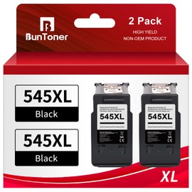 BunToner PG 545 XL Black Replacement Compatible with Canon Printer Cartridges 545 PG-545 for MX495 Cartridges for Pixma TS3350 MG2550s TR4551 TS3150 (2 Black)