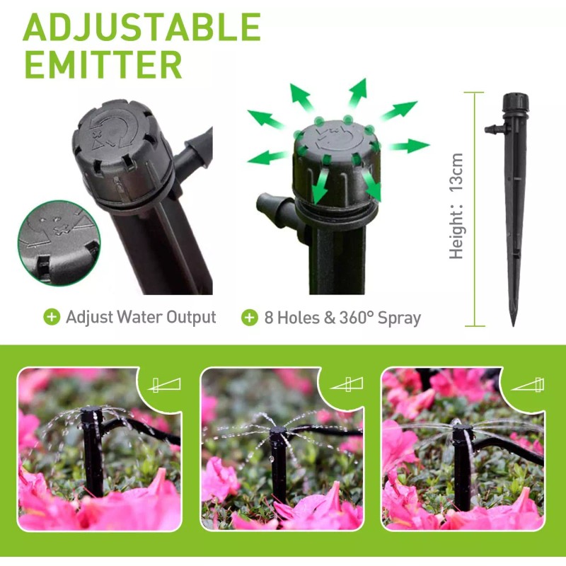 HIRALIY Garden Lawn Grass Greenhouse 92FT Water Dripping Irrigation Kit