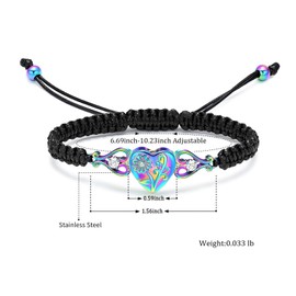 QGJNSGC Double Heart Cremation Bracelet for Ashes for Women Stainless Steel Sunflower Urn Bracelet Memorial Jewelry Loved Ones Human Pet Funeral Keepsake Gift Adjustable Bangle