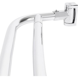 Double Curved Shower Rod, Metal Construction, Adjustable Between 44 to 70 Inches, Aluminum Rods and Zinc Mounting Hardware, Quality Modern Bathware, Oil Rubbed Bronze Finish - Colour: Chrome