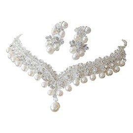 Veeve La Marie! B284 Pearl Necklace Necklace Set Wedding Earrings Bridal Pearl Necklace Accessories, Created Pearl