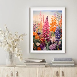 DPIDEA Flower Diamond Painting, Diamond Painting Pictures for Adults, DIY 5D Diamond Painting, Flowers, Round Stones, Diamond Painting for Home Decor, 30 x 40 cm