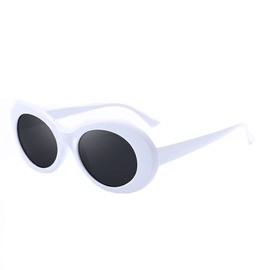 BestWare Vintage Sunglasses Classic Eyeware Glasses Oval Sun Glasses Fashion Eyewear Fashion Shades white & black