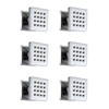 6 pcs Bathroom Water Saving Shower Square Solid Brass Body