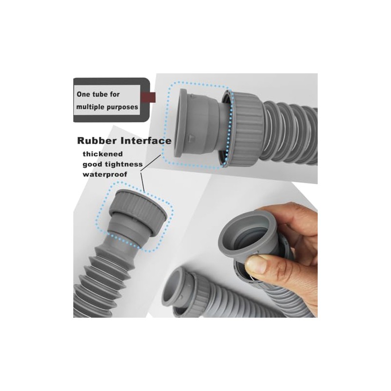 2-Pack Flexible Sink Drain Pipes with P-Trap - With Compatibility