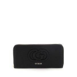 GUESS Women's Calebra Large Zip Around Wallet Large Purse with Zip, Clutch, black, Unit size
