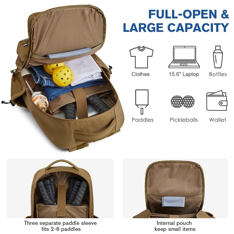 G4Free Pickleball Bag Fits 2 to 6 Paddles, Large Pickleball