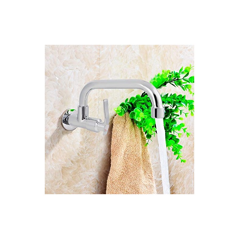 TOPINCN Kitchen Faucet, Wall Mounted Single Cold Water Tap Single