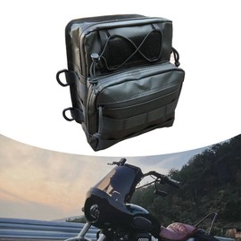 Harley Dyna Street Bob FXBB Softail Sportster Motorcycle Handlebar Bag - Black Sissy Bar Bicycle Handlebar Bag with Front Utility Molle Pouch for Motorcycle Travelling
