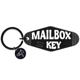 GiftoBi Retro Mailbox Key Keychain, Black Motel-Style Keyring with Split Ring, Easy-Find Mail Key Holder for Home Apartment PO Box