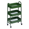 AGTEK 3 Tier Utility Rolling Cart with Lockable Wheels, Metal