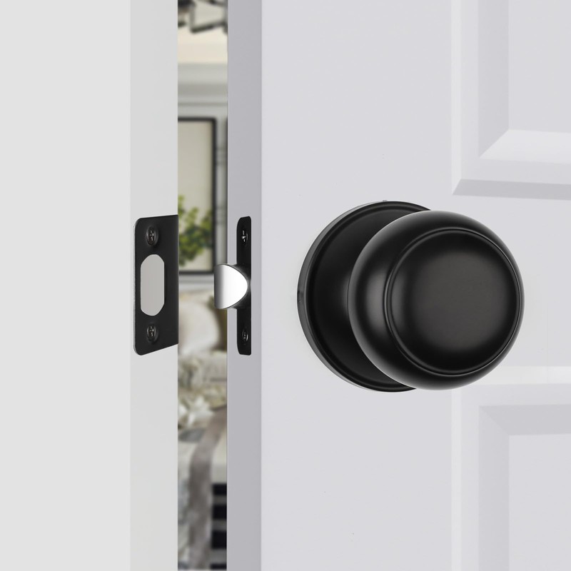Haidms Black Passage Door Knobs Interior, Classic Matte Black Interior