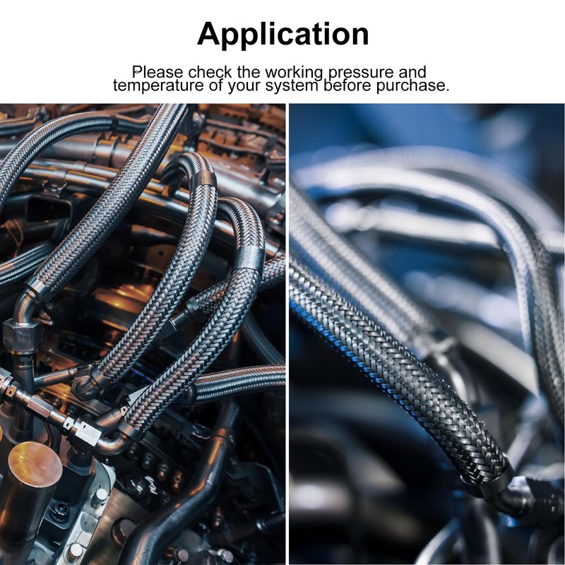 VehiMata 4AN Fuel Line Hose Fitting Kit Braided Nylon CPE