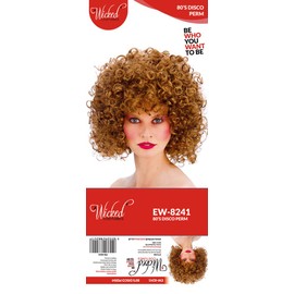 Wicked Costumes 80's Disco Perm Brown for Fancy Dress Accessory