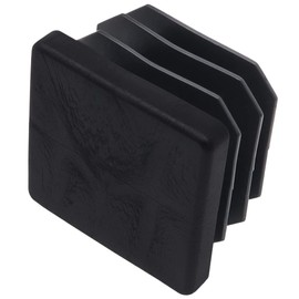 Adsamm® / 4 x Lamellar Plugs, Black, 31 x 31-33 x 33 mm, Square, Furniture Gliders for Steel Tubular Chairs, End Caps for Square Pipes