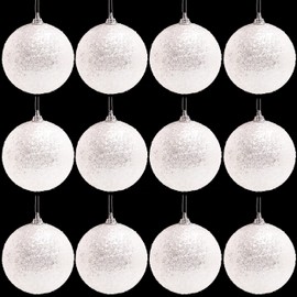 Toyland® Pack of 16-9cm Glittery Christmas Tree Baubles - Traditional Christmas Ornaments