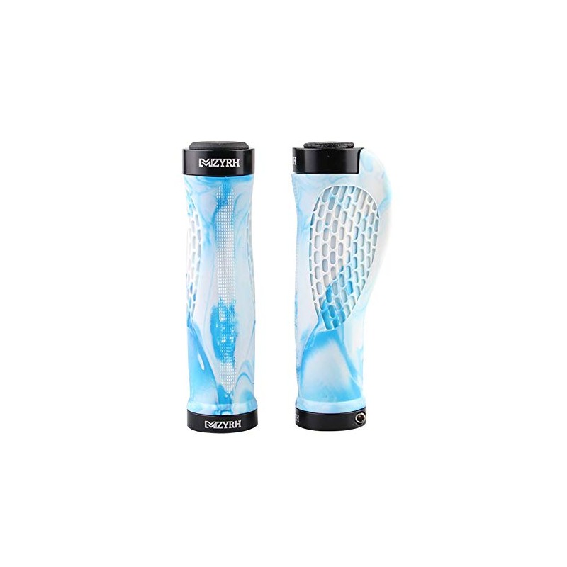 VOANZO Bicycle Handlebar Grips, 2 Sided Locking, Non-Slip TPR Rubber