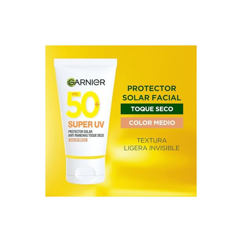 Garnier Protector Solar FPS50 Super UV Toque Seco Color Tono