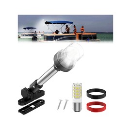 SCYONBARCO 9-Inch Bimini Top Stern Light for Pontoon, Anchor Light Pontoon Boat Lights Waterproof IP67, 3 NM Visible White Rear Running Navigation Lights for Boats LED Marine (12-24V)
