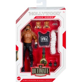 Mattel WWE Ultimate Edition Action Figure & Accessories, 6-inch “Hollywood” Hulk Hogan Collectible Set, Swappable Pieces, Entrance Gear & 30 Articulation Points