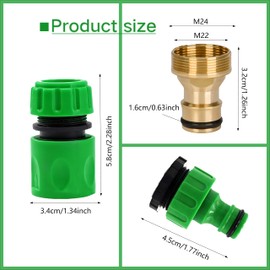 Garden Hoses Connector Kit, Including Hoses End Quick Couplings, 2-in-1 Outdoor Faucet Adapters, Kitchen Sink and Bathroom Faucet Adapters, Suitable for Hoses Fittings in Gardens and Courtyards.