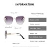 Cricia Rimless Diamond Sunglasses Women Oversized Rimless Diamond Cut Sunglasses