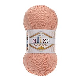 Alize Cotton Baby Soft 50% Acrylic 50% Cotton Yarn Crochet Lot of 4, Each Skein 3.5 oz (100 g) 295 yrds (270 m) (145 salmon)