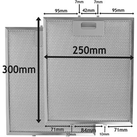 SPARES2GO Metal Mesh Filter for Electrolux Cooker Hood/Kitchen Extractor Fan Vent (Pack of 2 Filters, Silver, 300 x 250 mm)