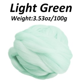 pson 3.53oz/100g Chunky Wool Yarn, Light Green Soft Roving Yarn, Merino Style Bulky Yarn for Hand Knitting, Crocheting, DIY Projects